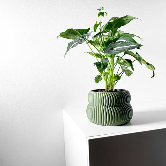 The Quarn Planter Pot with Drainage Tray | Modern and Unique Home Decor for Plants and Succulents