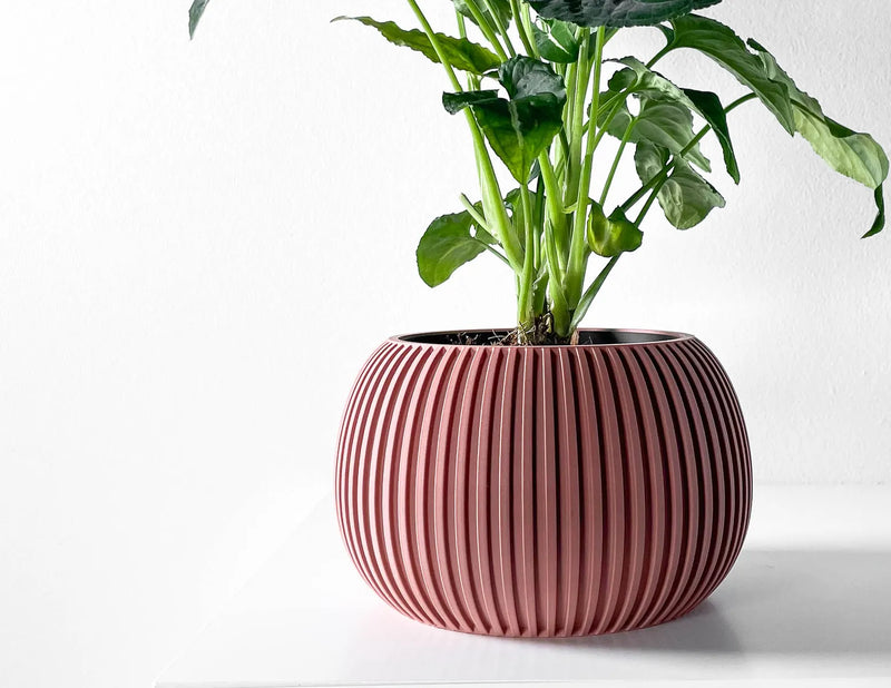 Load image into Gallery viewer, The Surno Planter Pot with Drainage Tray | Modern and Unique Home Decor for Plants and Succulents
