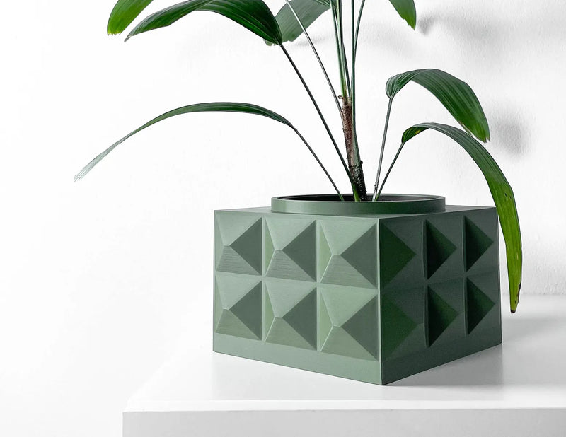 Load image into Gallery viewer, The Eldan Planter Pot with Drainage Tray | Modern and Unique Home Decor for Plants and Succulents

