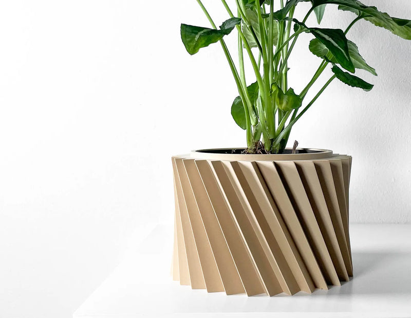 Load image into Gallery viewer, The Wiron Planter Pot with Drainage Tray | Modern and Unique Home Decor for Plants and Succulents
