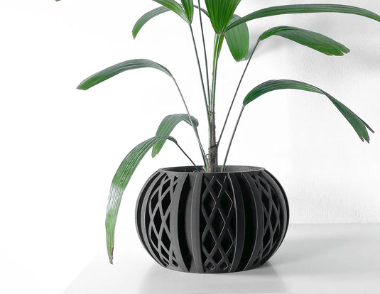The Quivon Planter Pot with Drainage Tray | Modern and Unique Home Decor for Plants and Succulents