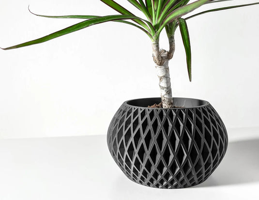 The Gisar Planter Pot with Drainage Tray | Modern and Unique Home Decor for Plants and Succulents