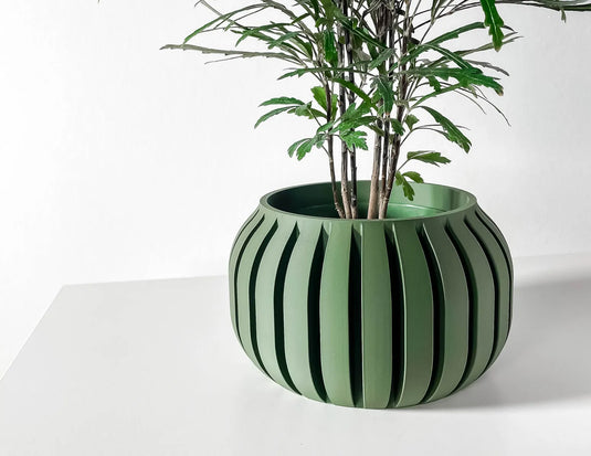 The Juse Planter Pot with Drainage Tray | Modern and Unique Home Decor for Plants and Succulents