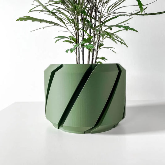 The Cens Planter Pot with Drainage Tray | Modern and Unique Home Decor for Plants and Succulents