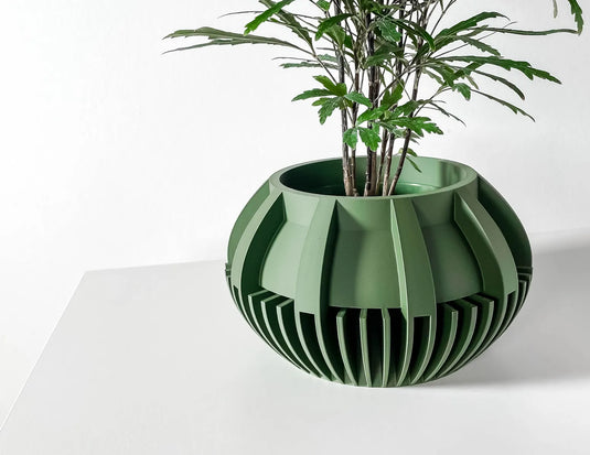 The Loso Planter Pot with Drainage Tray | Modern and Unique Home Decor for Plants and Succulents