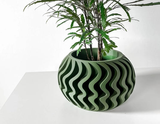 The Noli Planter Pot with Drainage Tray | Modern and Unique Home Decor for Plants and Succulents