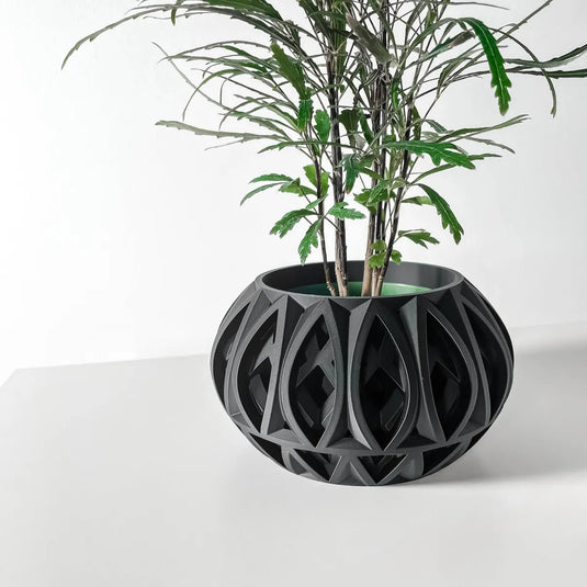 The Ando Planter Pot with Drainage Tray | Modern and Unique Home Decor for Plants and Succulents