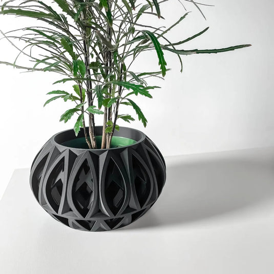 The Ando Planter Pot with Drainage Tray | Modern and Unique Home Decor for Plants and Succulents