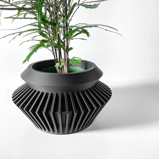 The Quano Planter Pot with Drainage Tray | Modern and Unique Home Decor for Plants and Succulents