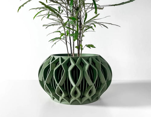 The Octa Planter Pot with Drainage Tray | Modern and Unique Home Decor for Plants and Succulents