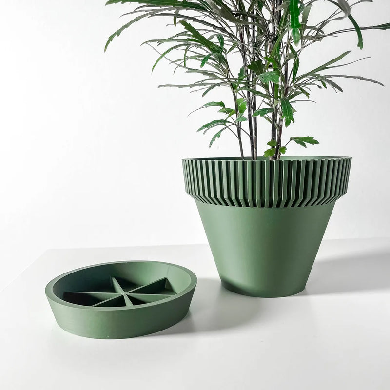 Load image into Gallery viewer, The Nari Planter Pot with Drainage Tray | Modern and Unique Home Decor for Plants and Succulents
