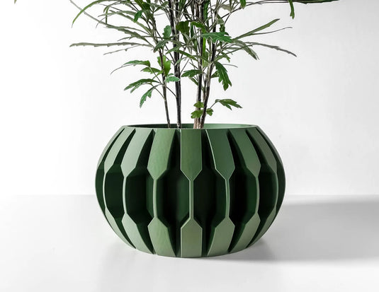 The Gervi Planter Pot with Drainage Tray | Modern and Unique Home Decor for Plants and Succulents