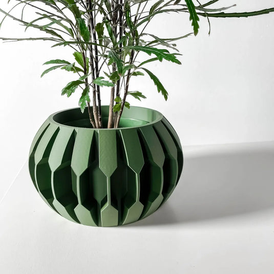 The Gervi Planter Pot with Drainage Tray | Modern and Unique Home Decor for Plants and Succulents