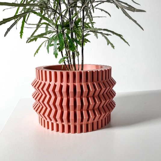 The Alio Planter Pot with Drainage Tray | Modern and Unique Home Decor for Plants and Succulents