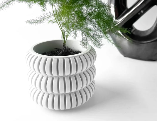 The Jevor Planter Pot with Drainage Tray | Modern and Unique Home Decor for Plants and Succulents
