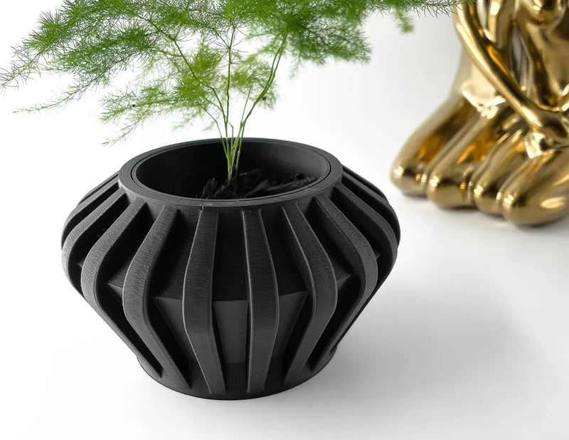 Load image into Gallery viewer, The Hino Planter Pot with Drainage Tray | Modern and Unique Home Decor for Plants and Succulents
