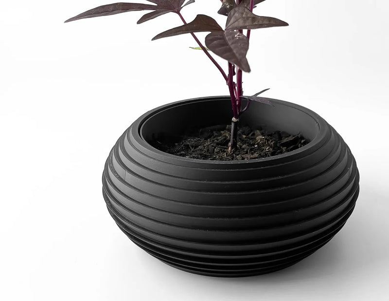 Load image into Gallery viewer, The Frons Planter Pot with Drainage Tray | Modern and Unique Home Decor for Plants and Succulents
