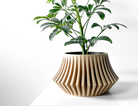 The Jasen Planter Pot with Drainage Tray | Modern and Unique Home Decor for Plants and Succulents